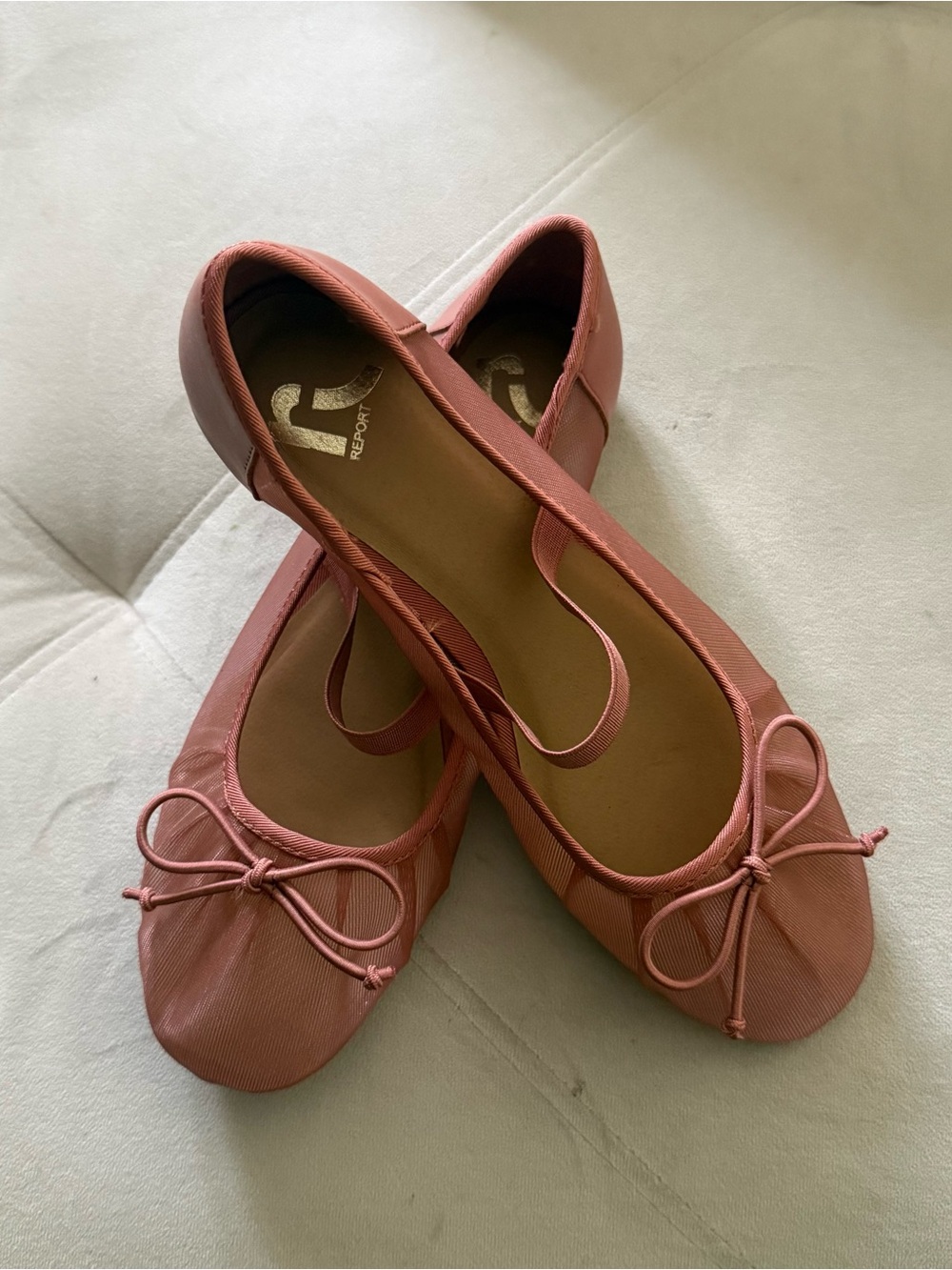 Mauve Pink mesh Ballet Flats